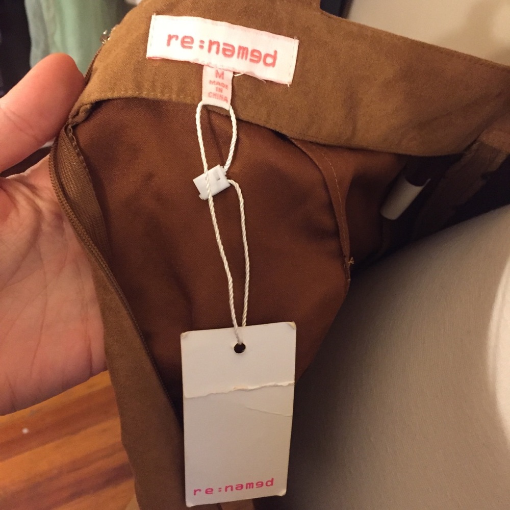 RE:named Overall vegan suede studded  tan dress - Picture 7 of 7